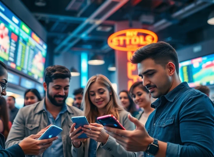 Engaged bettors participating in online Betting at a modern sportsbook.