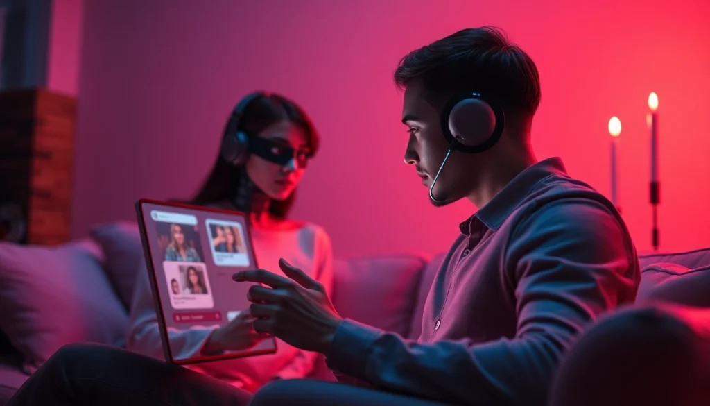 Engaging in sex ai chat with a friendly AI chatbot in a cozy atmosphere.