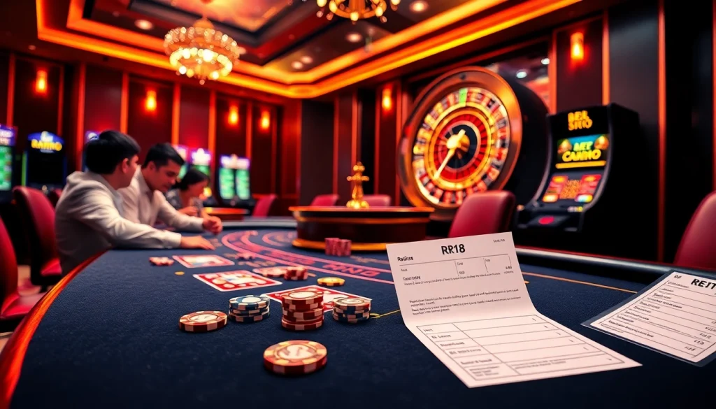 Experience thrilling high-stakes gaming at RR 88 with vibrant casino visuals.