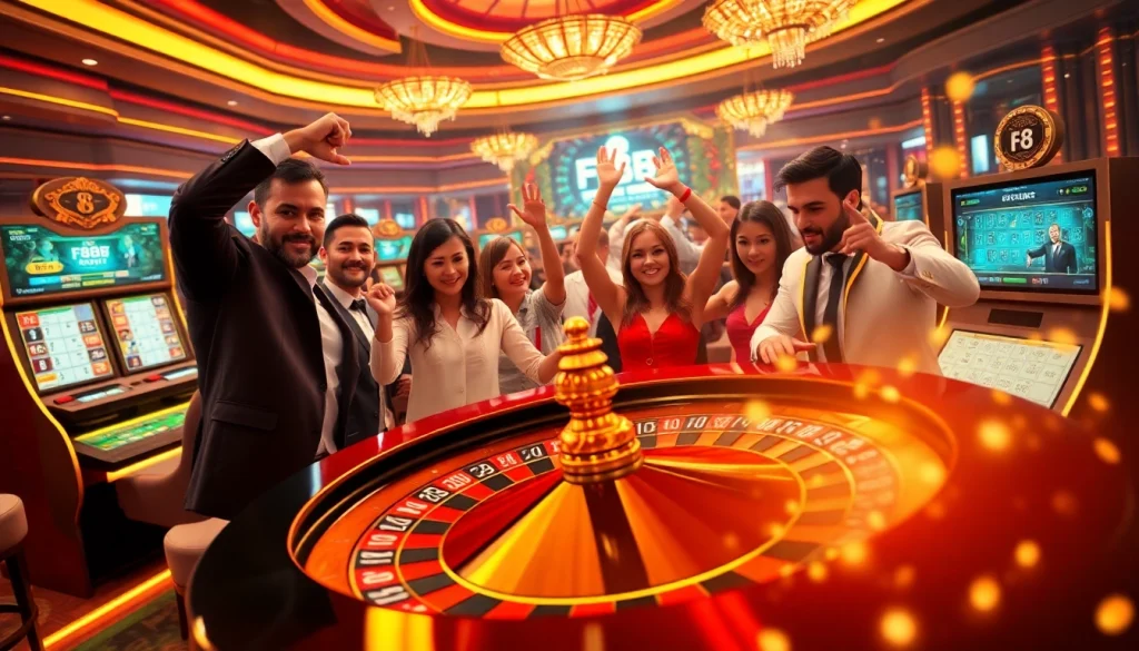 Experience thrilling wins at F8 BET with lively roulette and vibrant online gambling visuals.