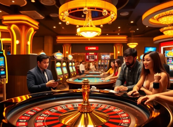 Experience the thrill of gambling at https://mm88.how/ with vibrant slot machines and an exciting roulette wheel.