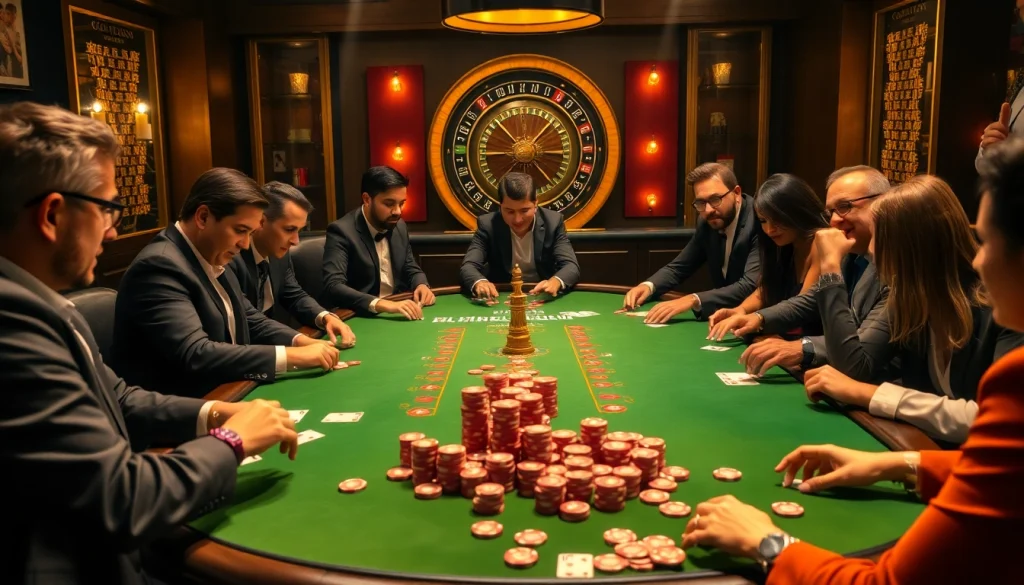 Experience the thrill of gambling at nhà cái jbo with a vibrant poker game and luxurious atmosphere.