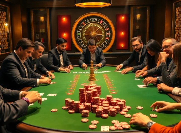 Experience the thrill of gambling at nhà cái jbo with a vibrant poker game and luxurious atmosphere.