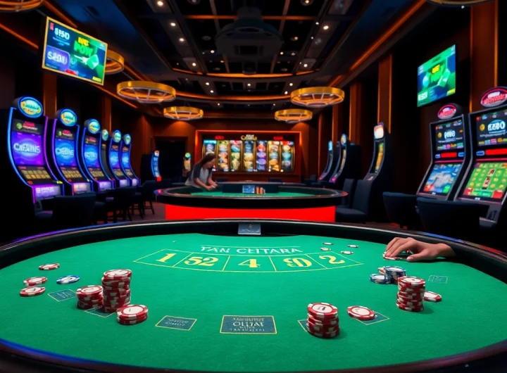 Players strategizing at a lively casino table on http://32win11.net/, engaging in high-stakes bets.