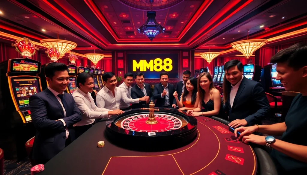 Players engaging in thrilling games at https://mm88.sa.com/, showcasing an exciting casino atmosphere.