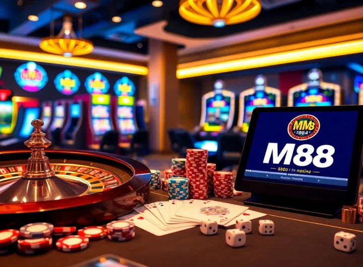 Experience the excitement of online gambling at https://mm88.observer/ with a luxurious casino atmosphere featuring roulette and poker elements.