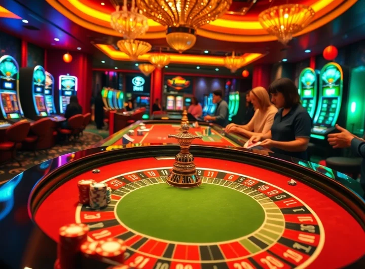 Exciting gambling scene at a luxury casino featuring poker chips and roulette, highlighting 88i.