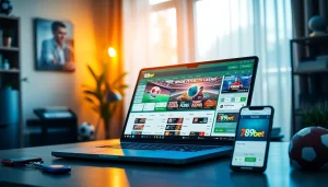 Vibrant online betting interface on a modern laptop highlighting 789bet.events gaming options.