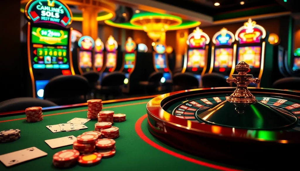 Experience luxury gambling with MK8 at a vibrant casino table featuring cards, chips, and roulette.