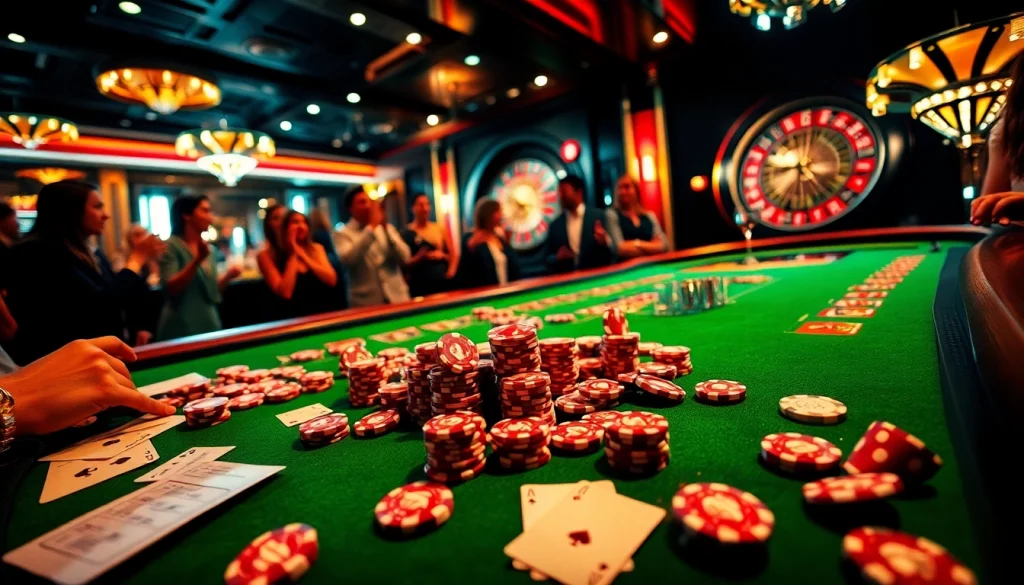 Thrilling poker action at a luxurious casino emphasizing strategic play at https://ecogreenbuilders.in/contact/.