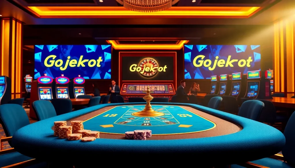 Experience the thrill of Gojekpot gaming at a luxurious casino table.