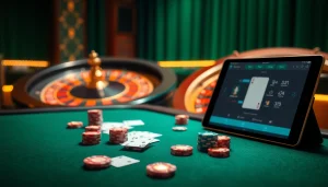 Engage with gori77 at an elegant casino poker table surrounded by vibrant chips and cards.