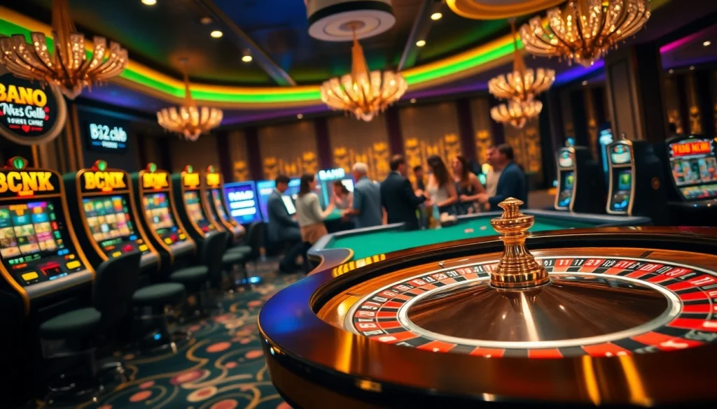 Excited gamblers strategizing at the B52.club poker table in a luxurious casino.