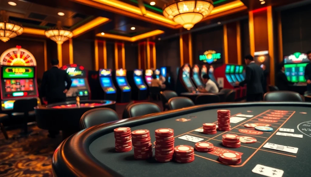 Engage with Daftar Modal138 at a luxurious casino table filled with poker chips and vibrant gaming.