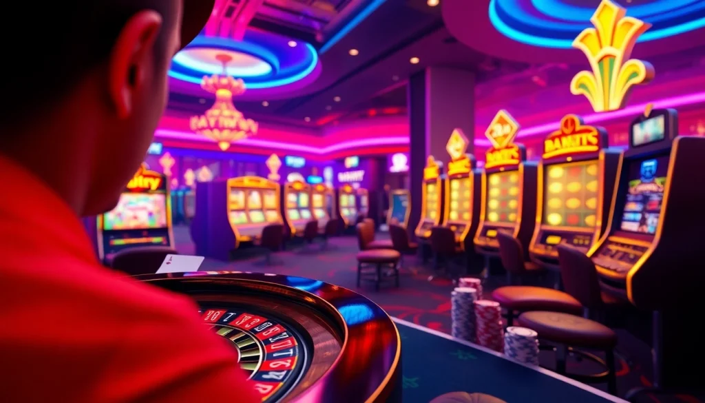 Pahalah4d online gambling scene featuring poker chips, roulette wheel, and exciting winning moments.